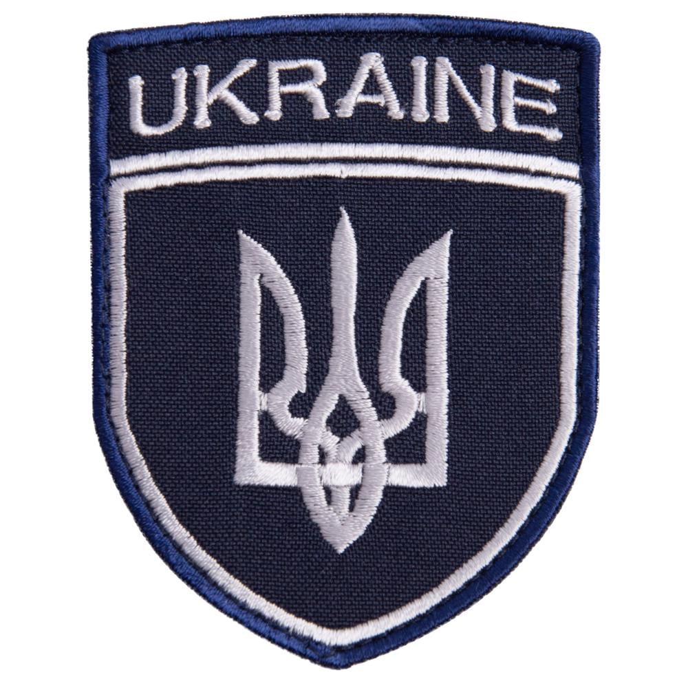 Шеврон-нашивка на липучке Укрзалізниця UKRAINE 7х9 см Синий (23137)