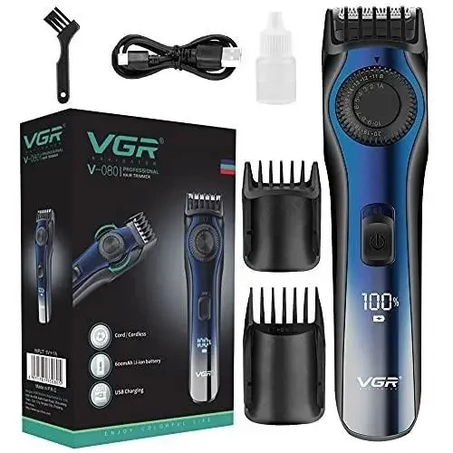 Машинка для волос и бороды VGR V-080 Professional 2 насадки USB зарядка (2074010251)