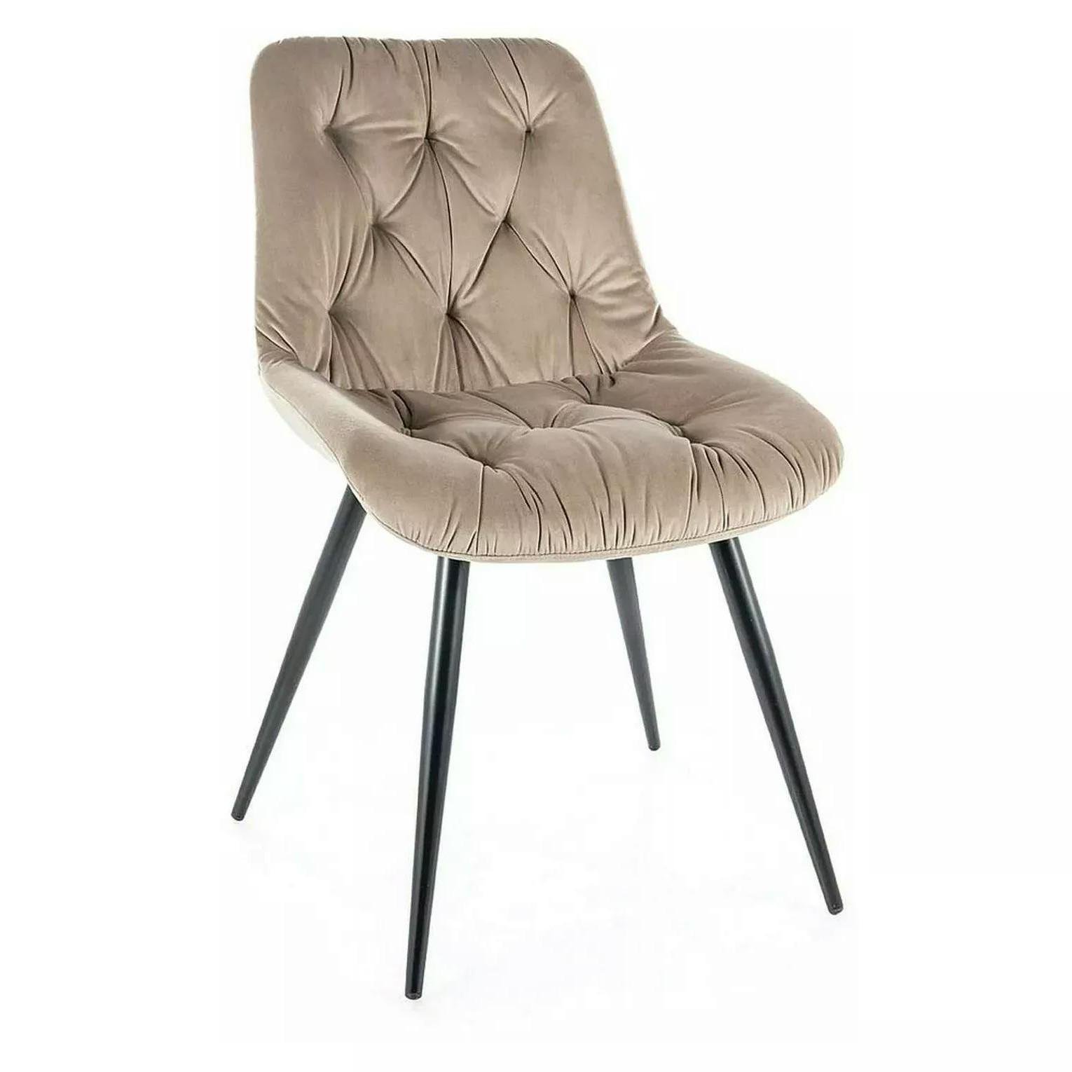 Стул кухонный Signal PRAGA VELVET Черный/Темно-бежевый (10554351)