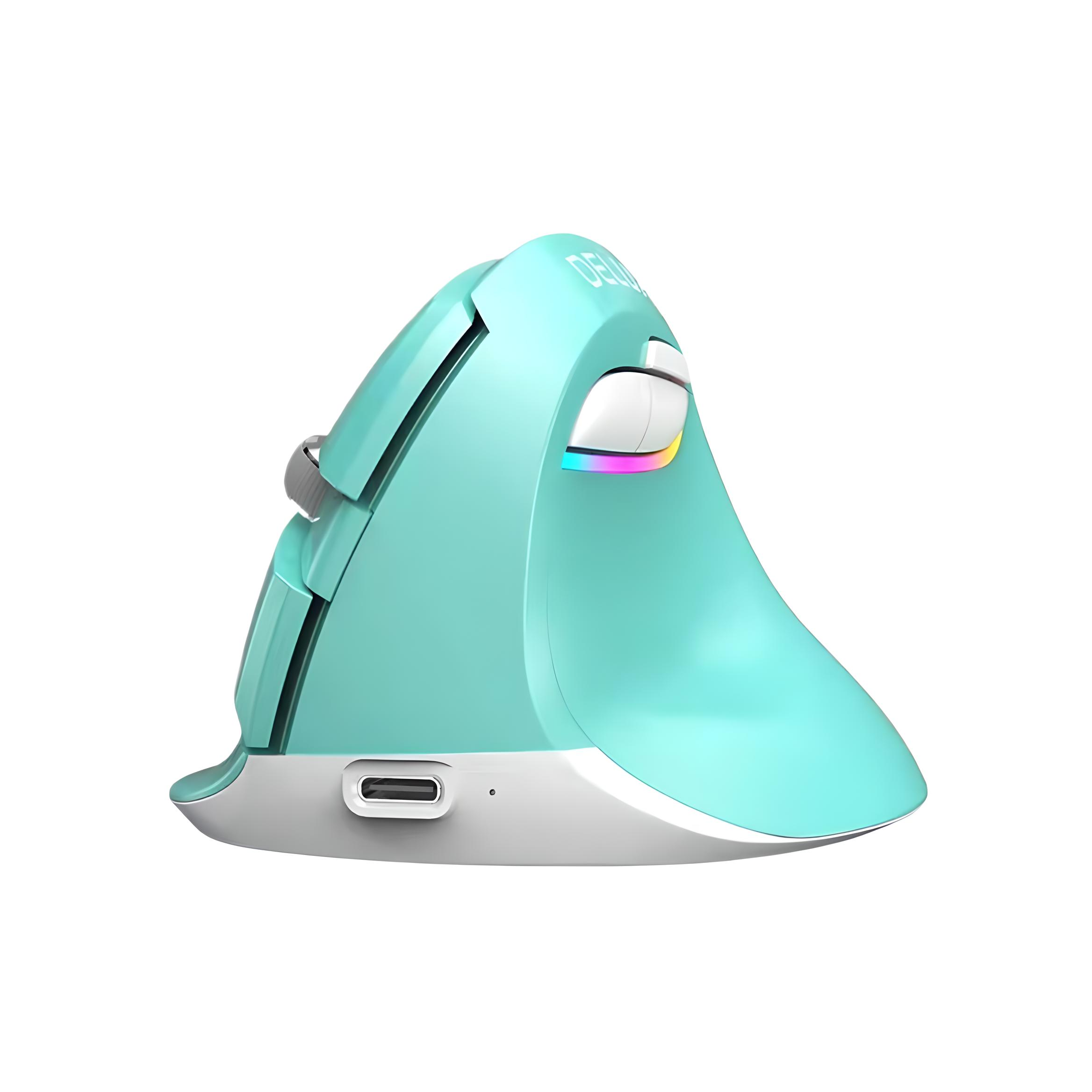 Мышь эргономичная вертикальная Delux M618mini с аккумулятором 4000 DPI Green