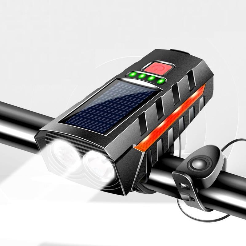 Ліхтар на велосипед із сигналом на 3 режими з панеллю зарядки від сонця 11419 Червоний (4571550) Ліхтар на велосипед із сигналом на 3 режими з панеллю зарядки від сонця 11419 Червоний (4571550)