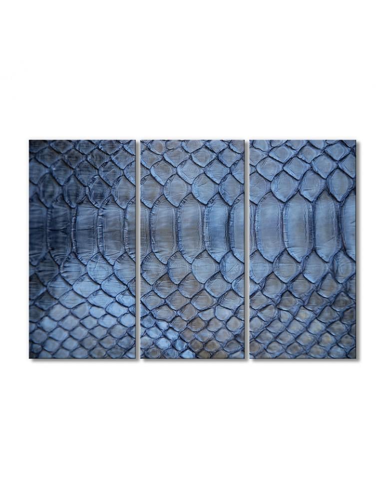 Картина модульная 3 модуля Серо-голубая змеиная кожа 120x180 см