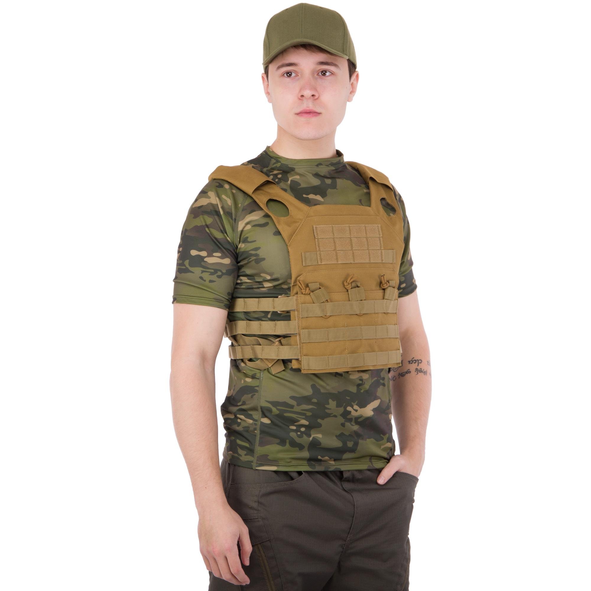 Плитоноска для бронепластин Military Rangers с системой MOLLE Хаки (ZK-5515)