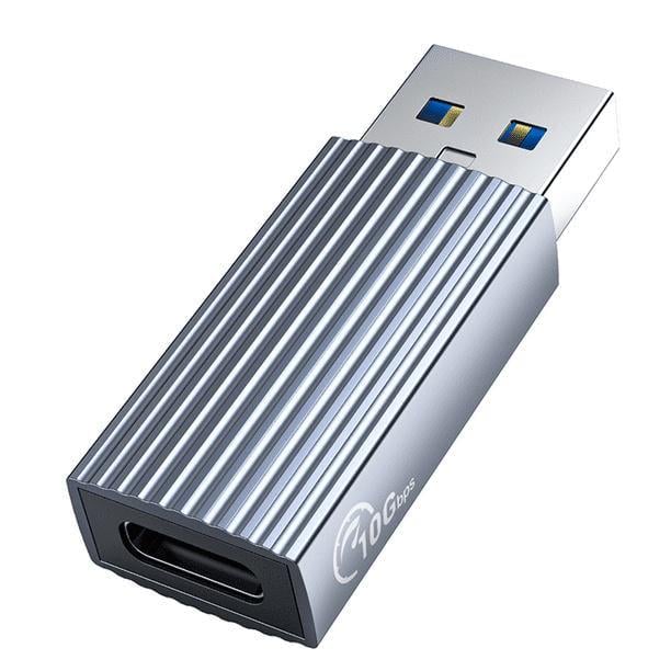 Адаптер USB-A на Type-C Orico USB 3.1/10 Гбит/с Серый (ORICO-AH-AC10-GY-BP)