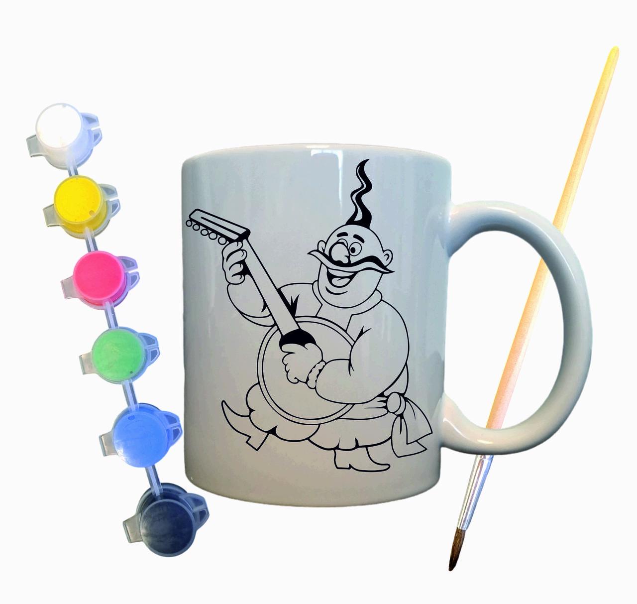 Набір для творчості кружка розмальовка Козак 330 мл Білий (КР0008) - фото 2 Набір для творчості кружка розмальовка Козак 330 мл Білий (КР0008) - фото 2