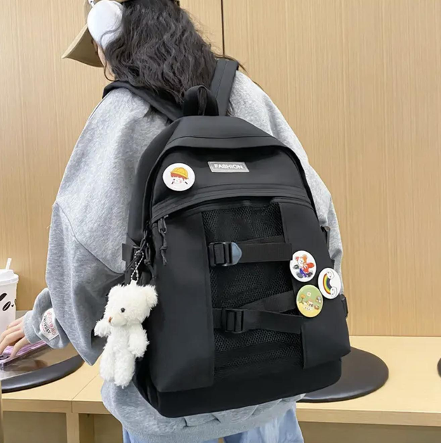 Шкільний рюкзак для дівчинки Fashion 5в1 рюкзак/шоппер/пенал/сумочка/гаманець Чорний - фото 4 Шкільний рюкзак для дівчинки Fashion 5в1 рюкзак/шоппер/пенал/сумочка/гаманець Чорний - фото 4