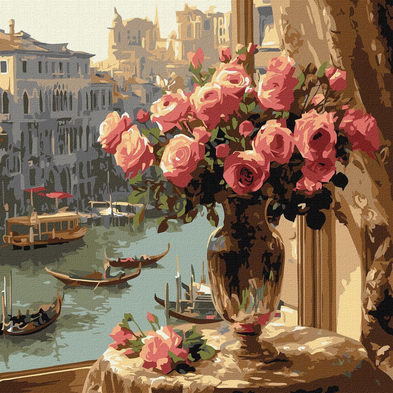 Картина по номерам Ideyka Розы в Венеции 40х40 см (2823966521)