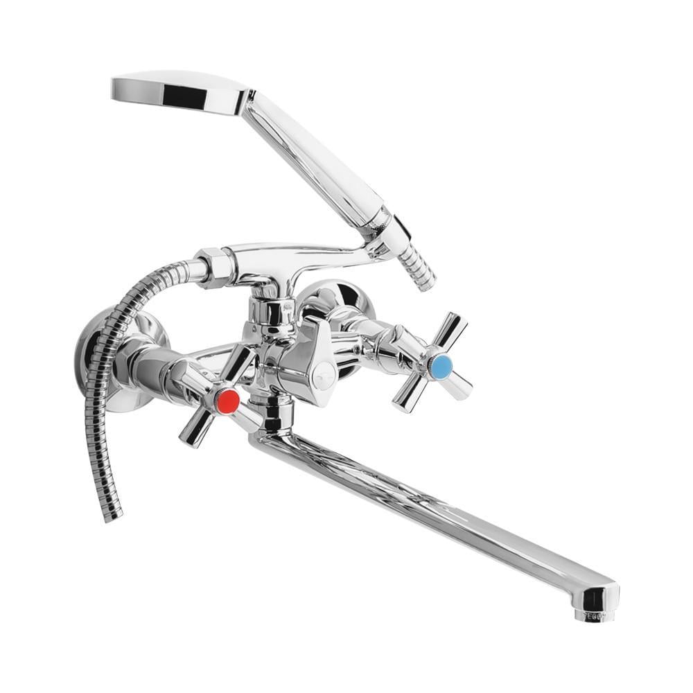 Змішувач для ванни з довгим зливом та шлангом WAL PRO2-F422