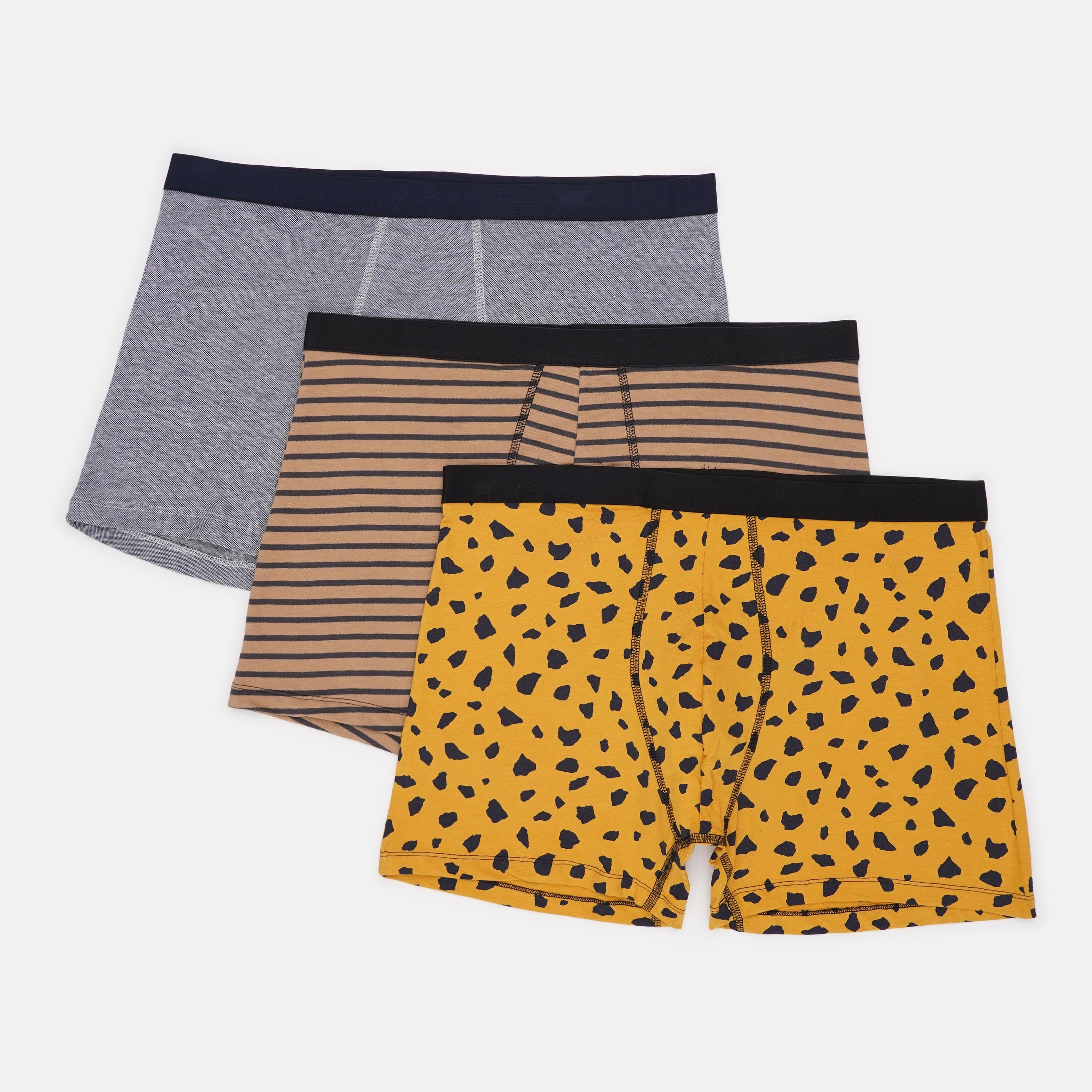 Труси Basic Collection Меланж 3 шт. XXL Бежевий/Синій (14380928258)