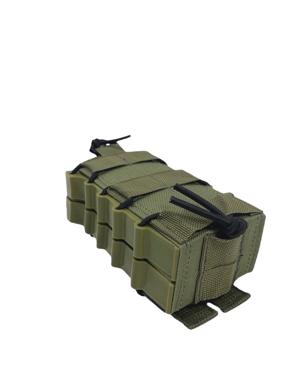 Подсумок для магазина АК открытый двойной с жестким боковым каркасом Олива (23599915)