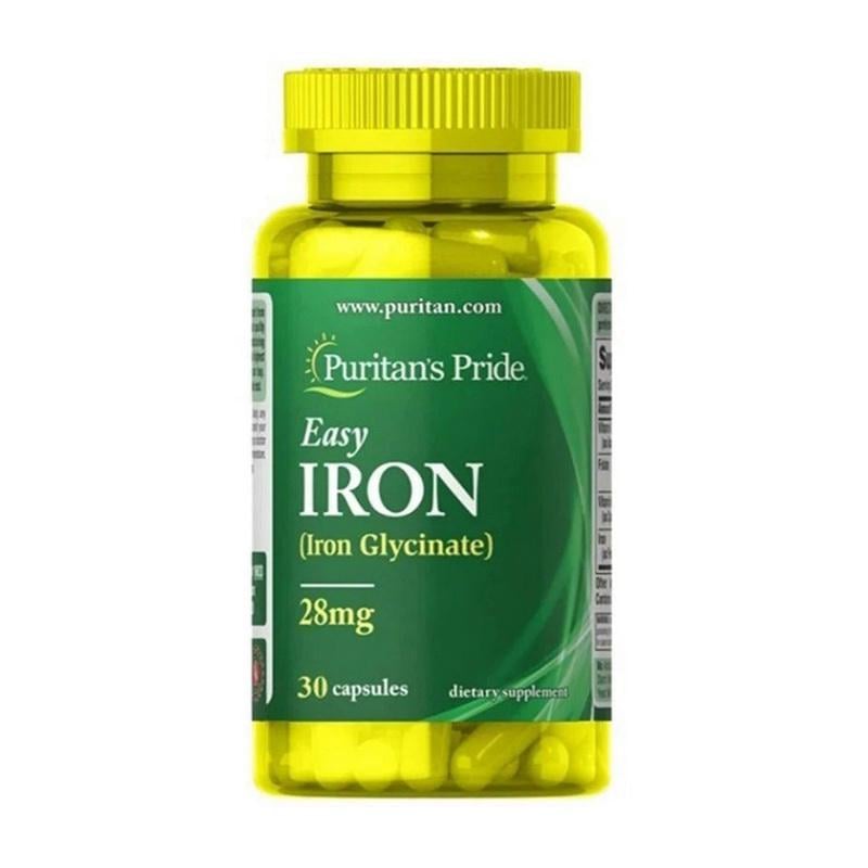 Железо Глицинат Puritan's Pride Easy Iron Glycinate 28 mg 30 капс.