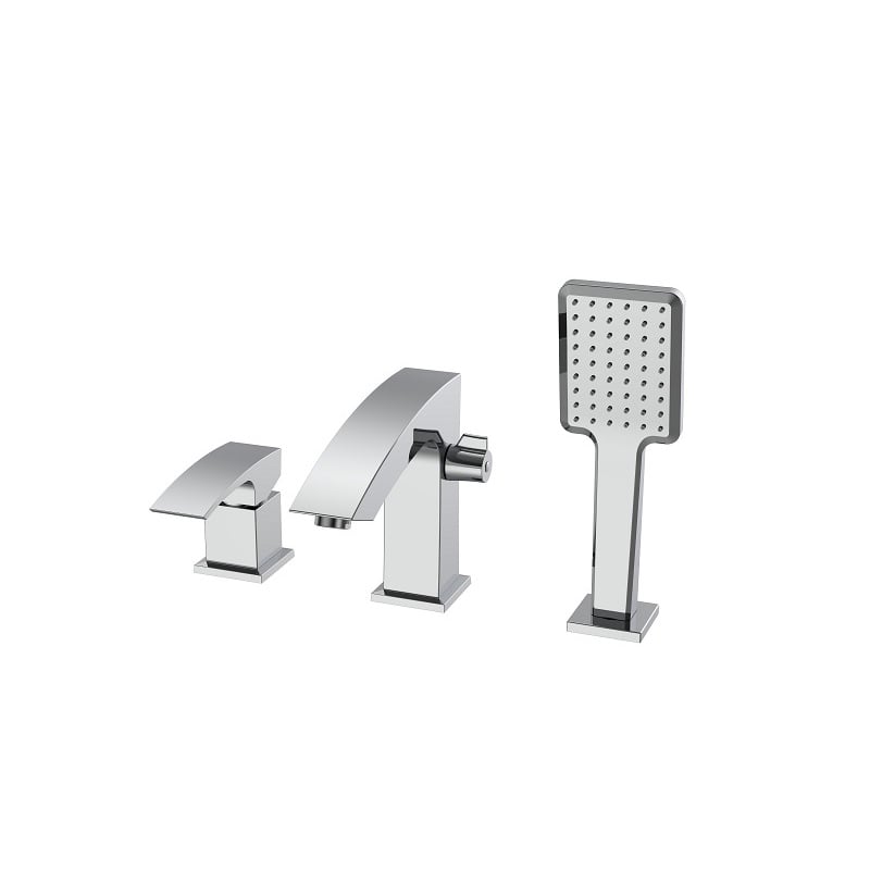 Смеситель на борт ванны KOER KB-43007-01 на 3 отверстия Хром (KR3452)