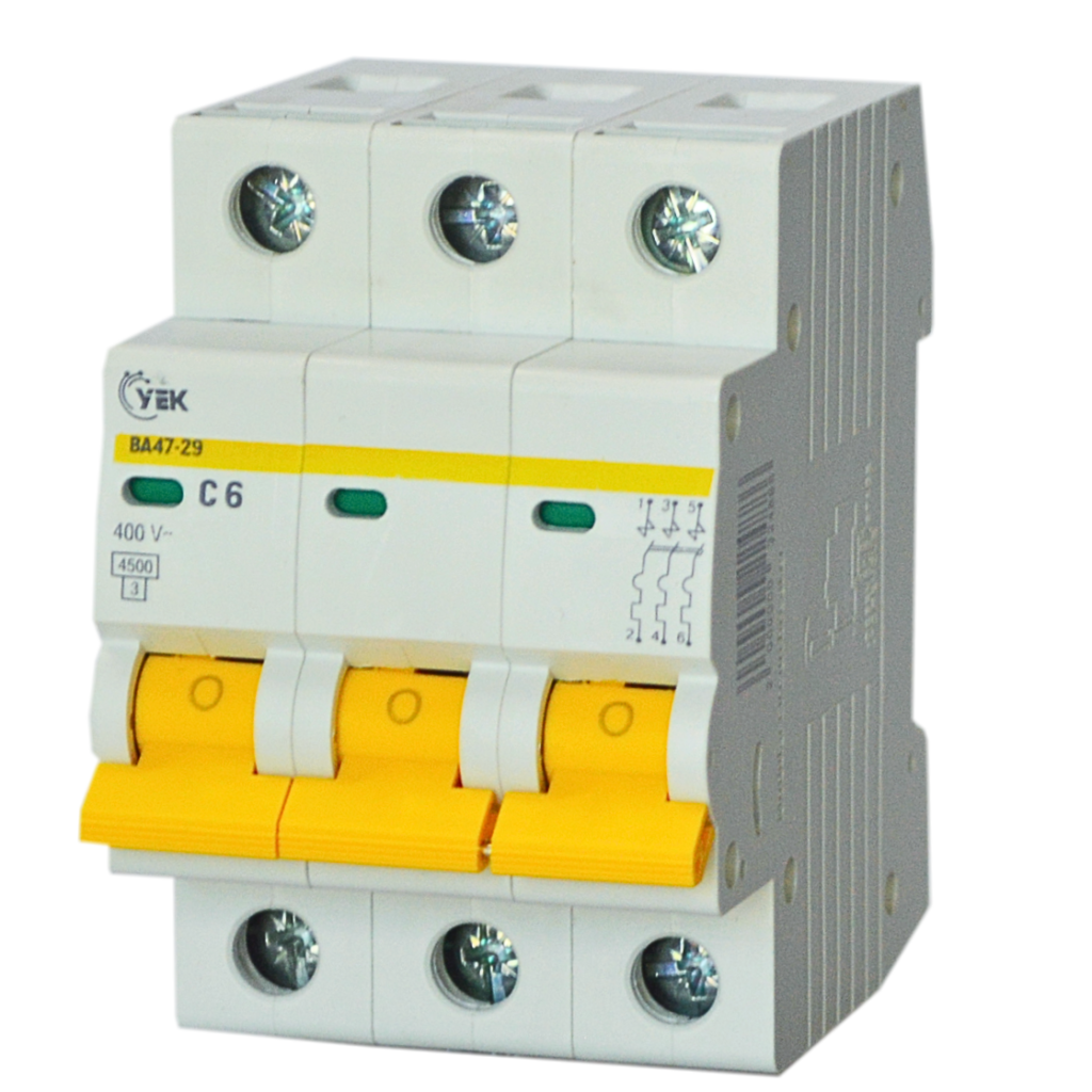 Выключатель автоматический УЕК ВА47-29 3P 6A 4,5кА C (MVA20-3-006-C-U) Выключатель автоматический УЕК ВА47-29 3P 6A 4,5кА C (MVA20-3-006-C-U)