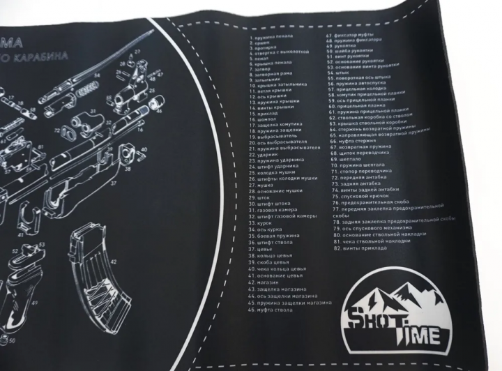 Коврик ClefersTac для чистки АК47 со схемой (5002277) - фото 5 Коврик ClefersTac для чистки АК47 со схемой (5002277) - фото 5