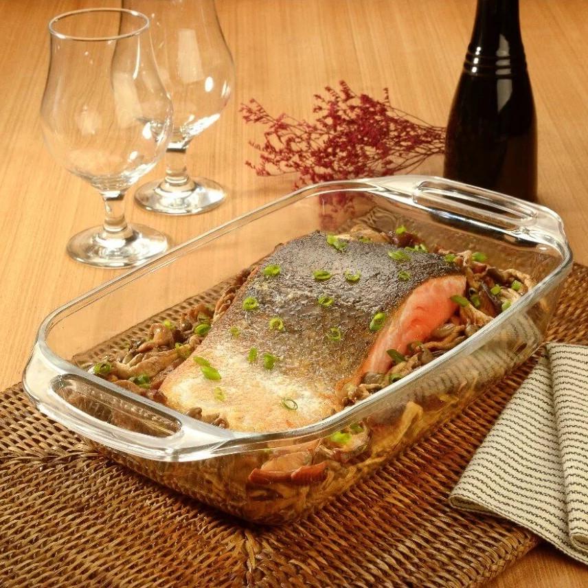 Форма прямоугольная 6539 с ручкой стеклянная жаропрочная 3,5 л (23702402) - фото 3