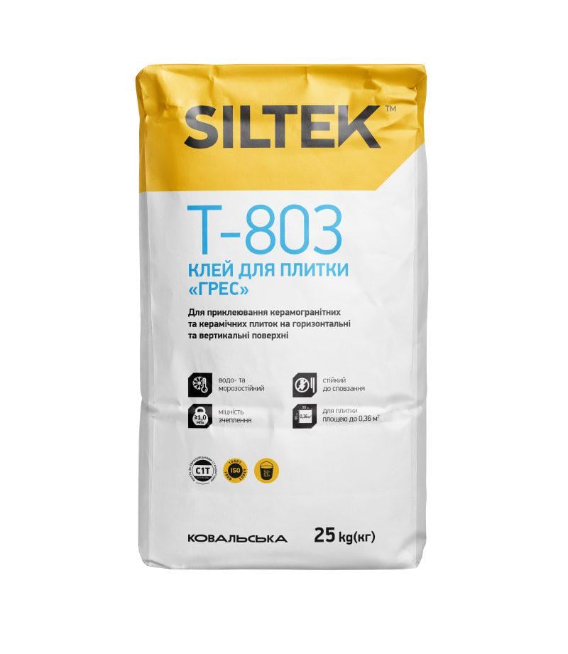 Клей для плитки ГРЕС Siltek T-803 25 кг