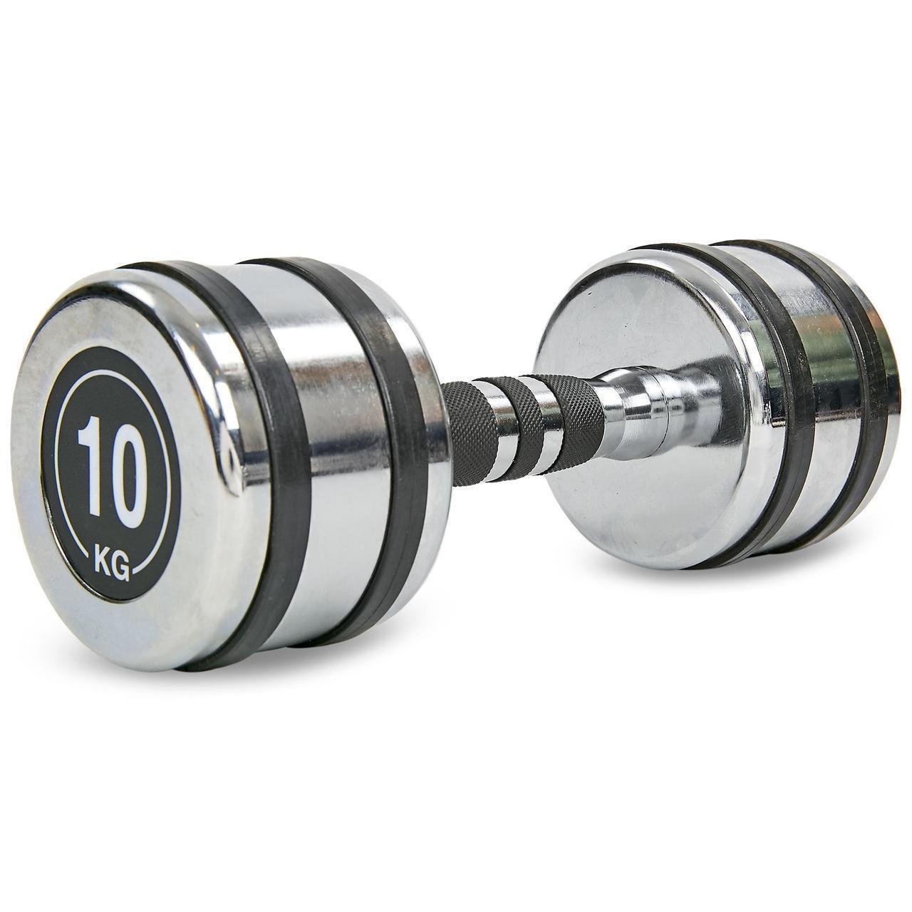 Гантель цельная Record TA-8232-10 стальная хромированная 10 кг (2532848718)