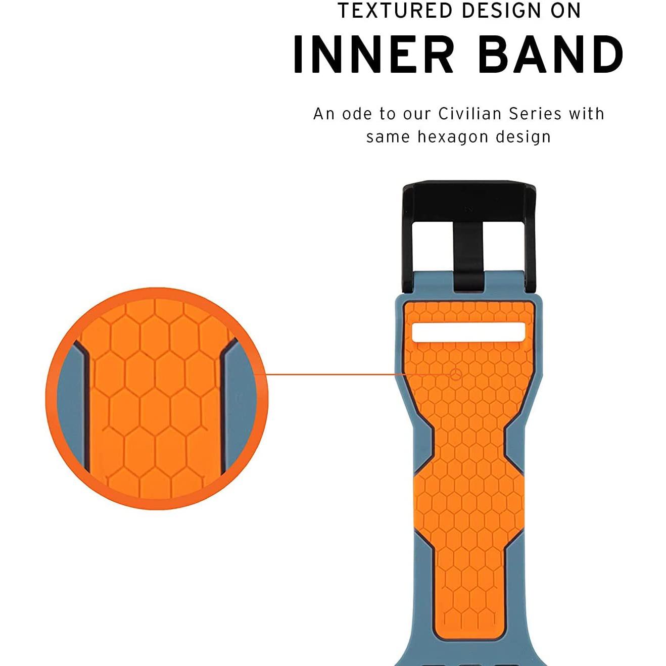 Ремешок для часов Armorstandart Civilian Silicone Watch Strap для Apple Watch 38/40/41 мм Slate/Orange (ARM58393) - фото 4