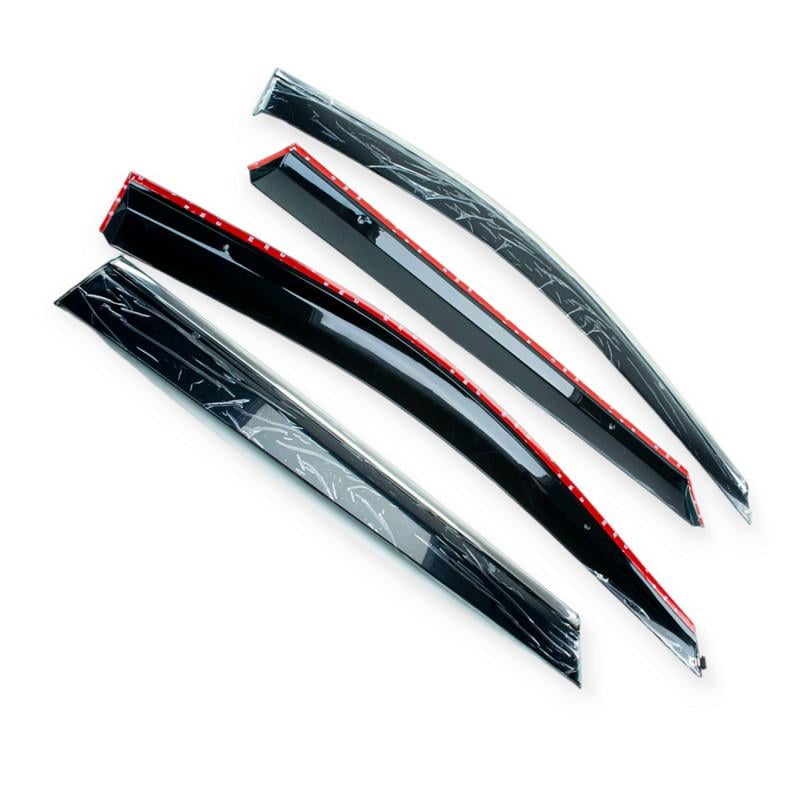 Ветровик Hyundai santa fe 2012-2018 скотч topvisor с хромированным молдингом (2761126001)