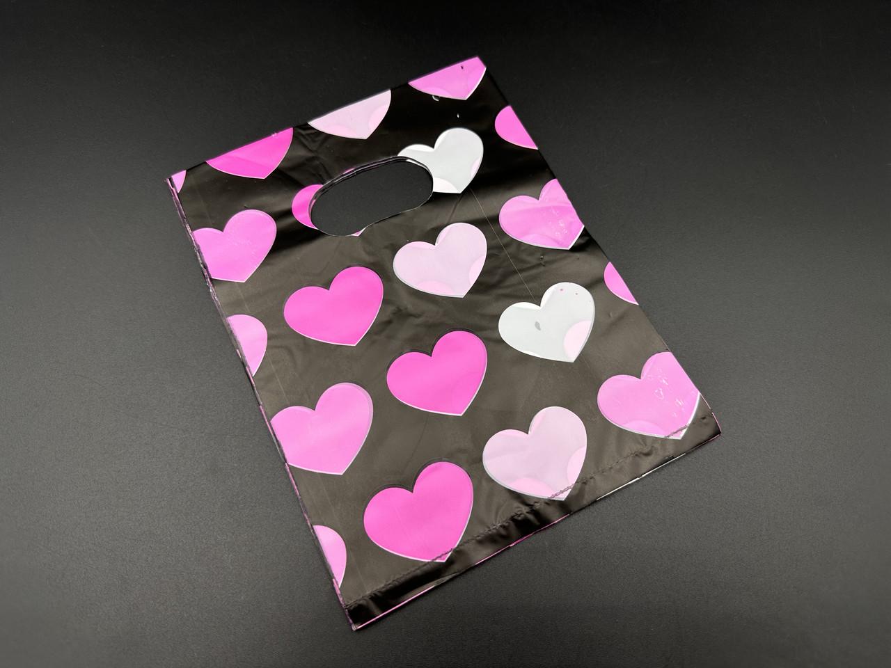 Пакет подарунковий поліетиленовий Сердечко з принтом 20х15 см Чорний (BGN-174) - фото 3 Пакет подарунковий поліетиленовий Сердечко з принтом 20х15 см Чорний (BGN-174) - фото 3