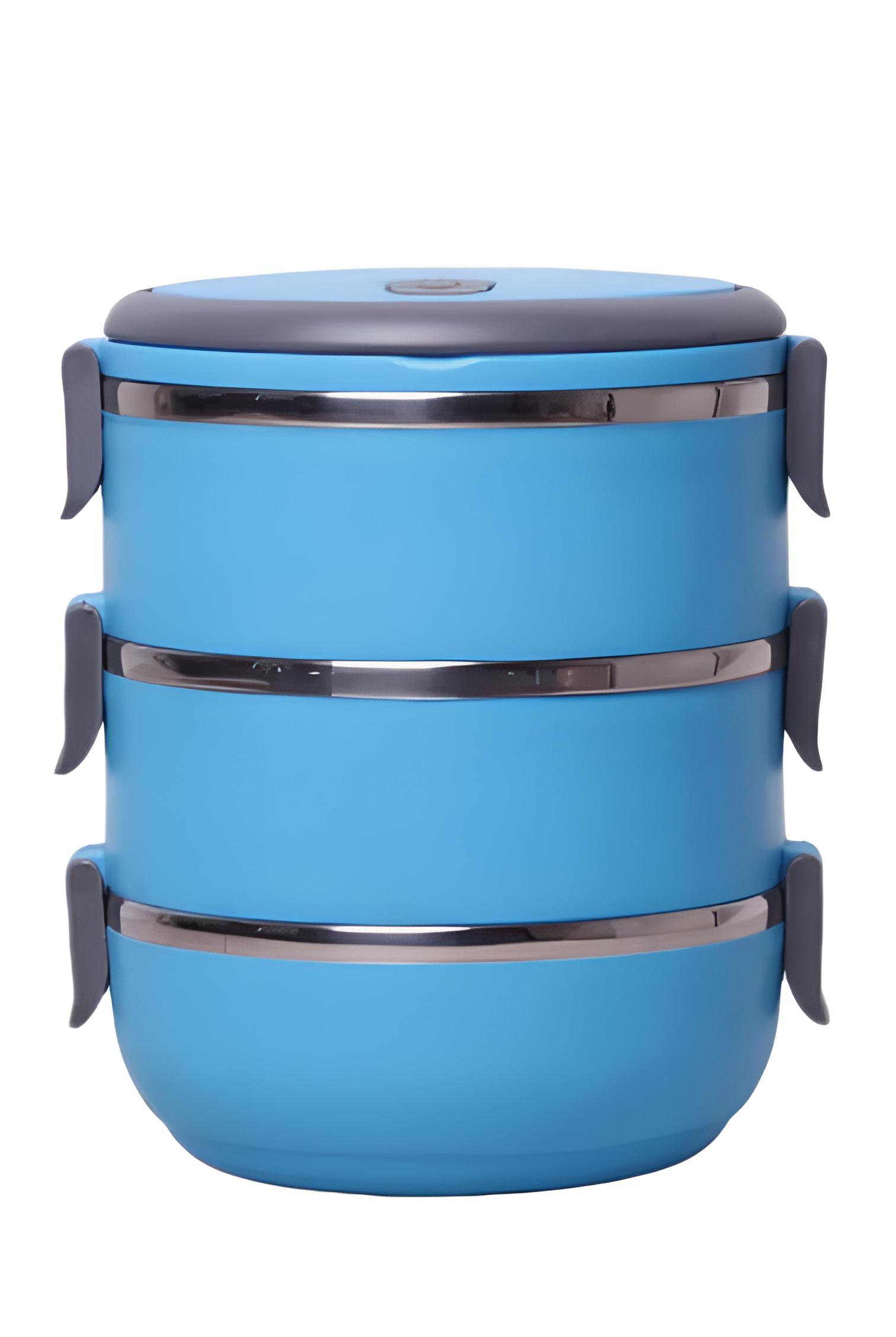 Ланч-бокс обеденный тройной Kamille KM-2107 2100 мл Голубой (NA001893)