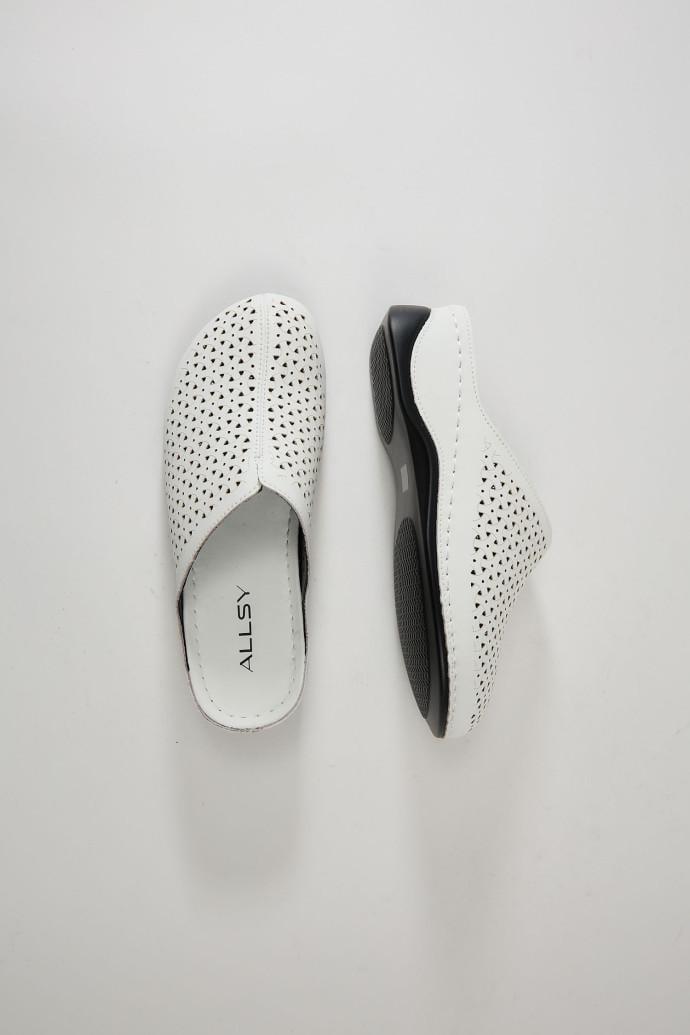 Шльопанці жіночі ALLSY шкіряні р. 36 Білий (195323)