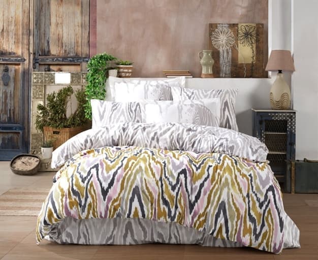 Комплект постільної білизни Hobby Poplin Barbara 200x220/50x70 см 2 шт. Гірчичний