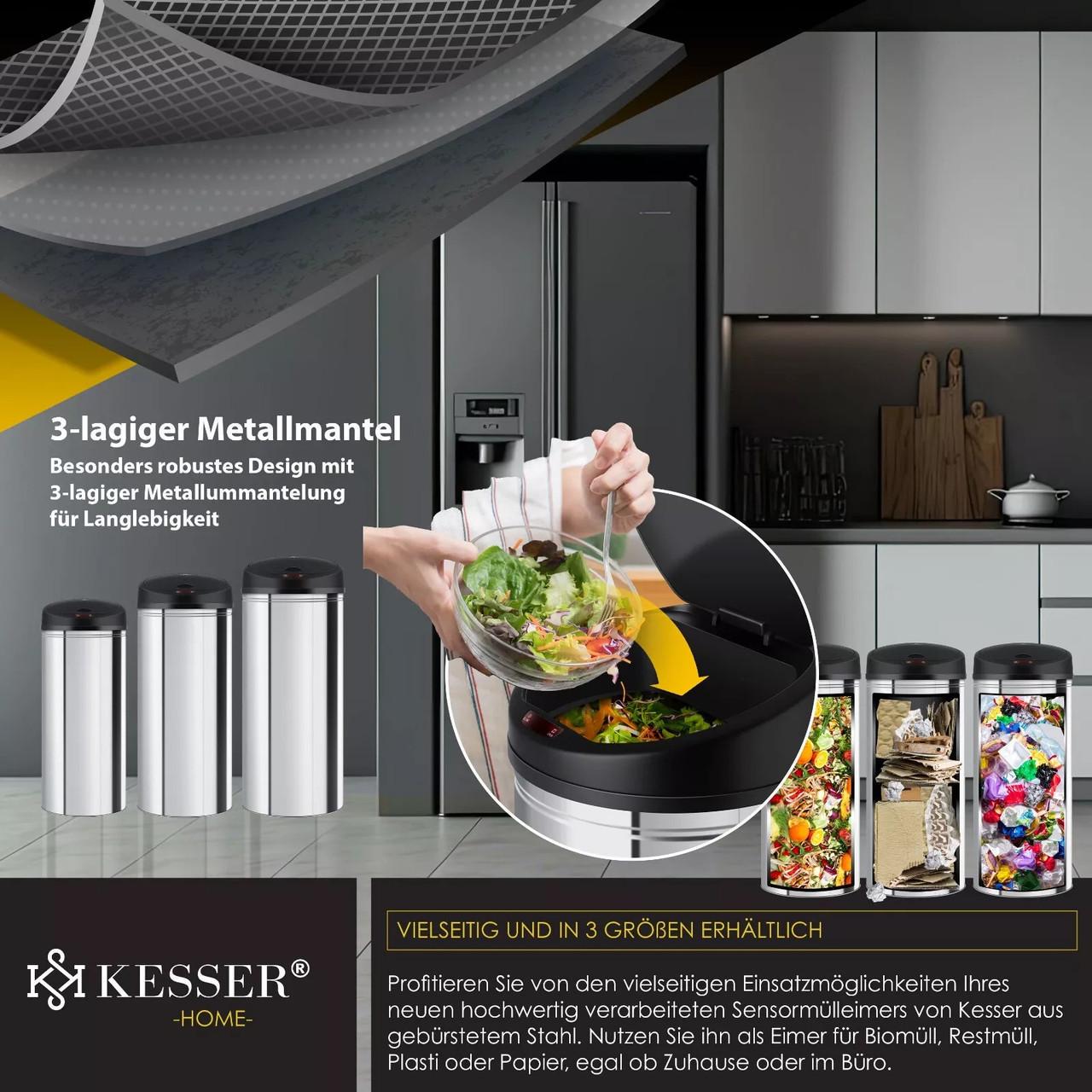 Мусорное ведро с автоматическим датчиком KESSER из нержавеющей стали 56 л Silver - фото 9 Мусорное ведро с автоматическим датчиком KESSER из нержавеющей стали 56 л Silver - фото 9