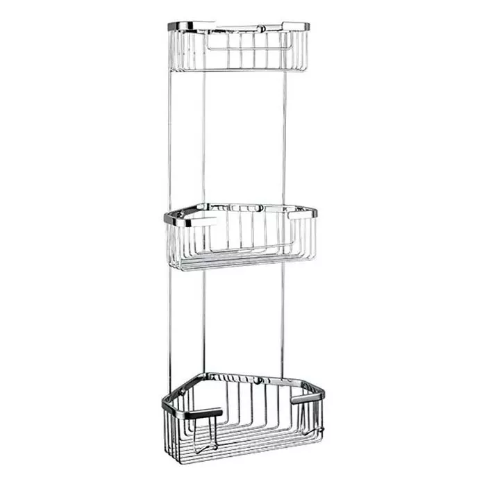 Полка угловая Frap F351-2 3-х ярусная 240х570 мм Хром