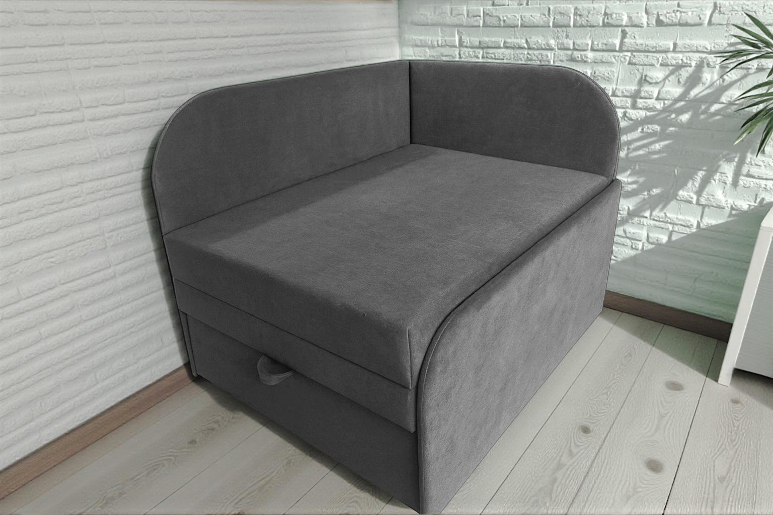 Крісло-ліжко дитяче Tobi Sho Діксі м'яке розкладне правостороннє велюр 950х750х700 мм Fiore Steel