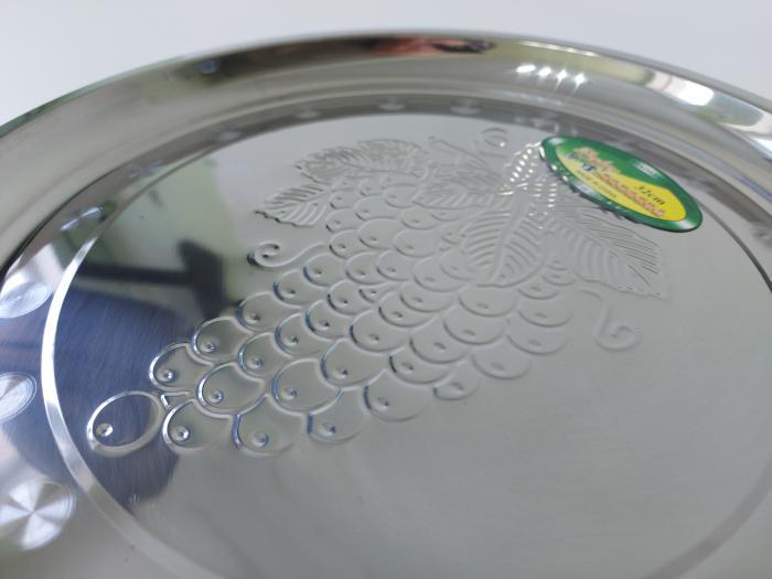 Таця кругла з нержавіючої сталі Виноград d 32,5/27 см H 2,3 см (13544) - фото 2 Таця кругла з нержавіючої сталі Виноград d 32,5/27 см H 2,3 см (13544) - фото 2