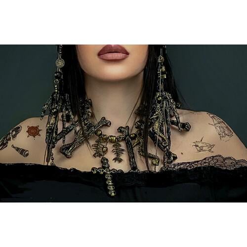 Колье Королева Пиратов Seta Decor (23-679BLK-GL)