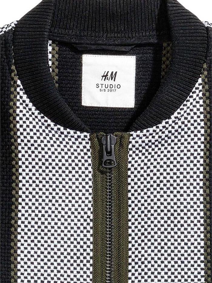 Бомбер H&M M Чорно-білий (X2101471774) - фото 3 Бомбер H&M M Чорно-білий (X2101471774) - фото 3