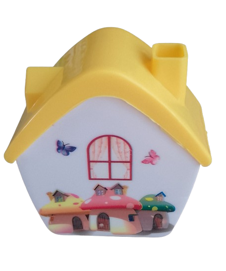 Ночник Домик W-881237 от сети 220V 7,5х7х3,5 см Желтый (3638А)