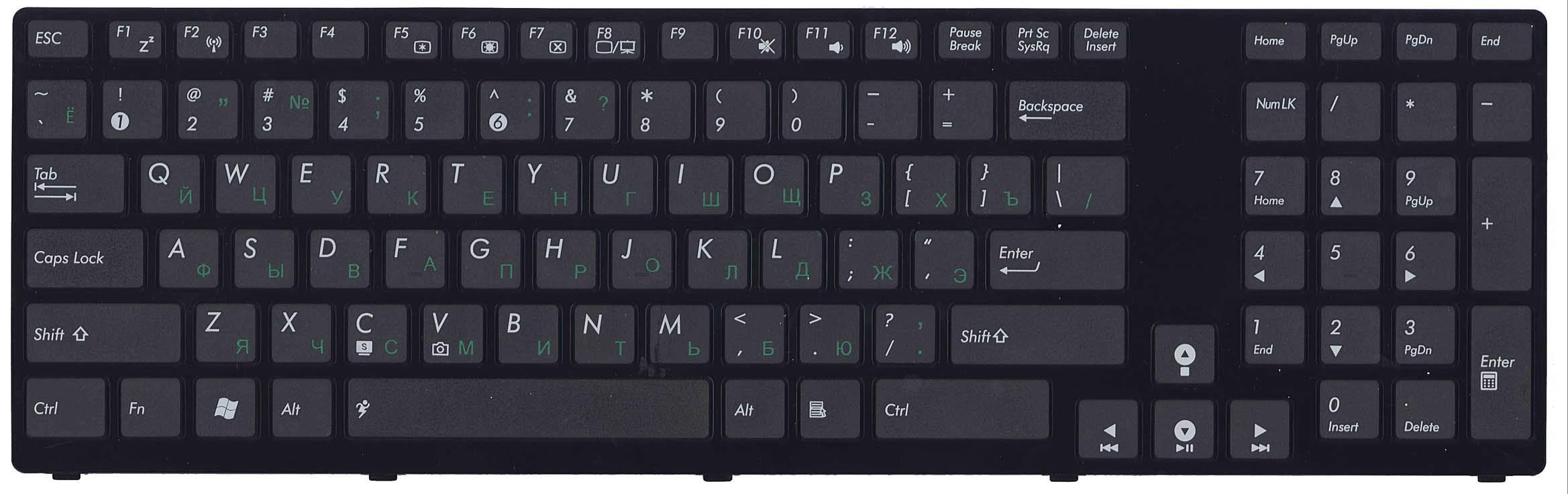 Клавиатура для ноутбука Asus K93 Black Frame Black
