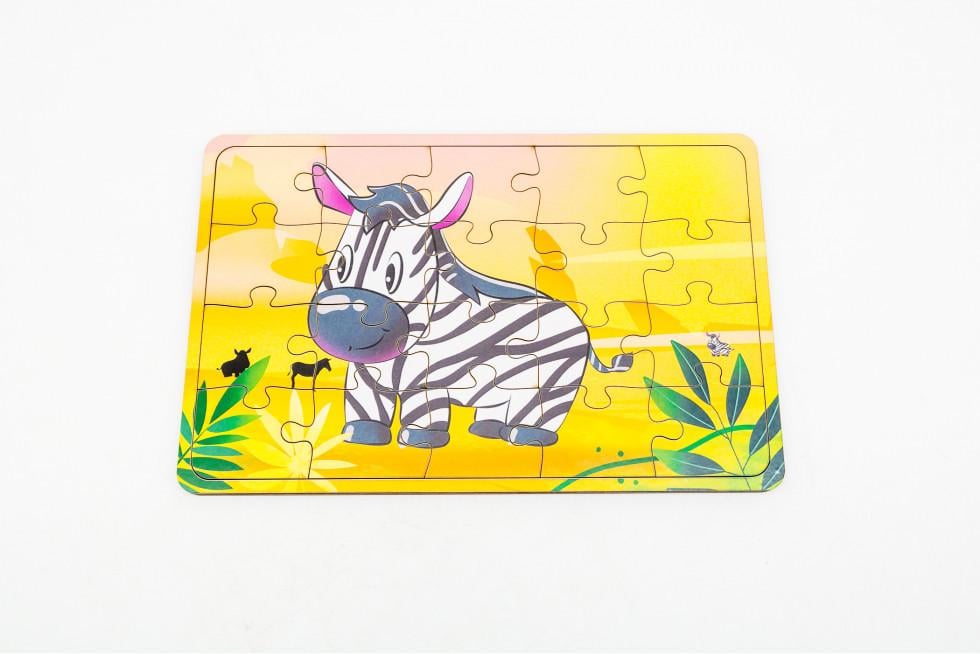 Сортер-пазл деревянный детский PuzzleOK Зебра 20 элементов