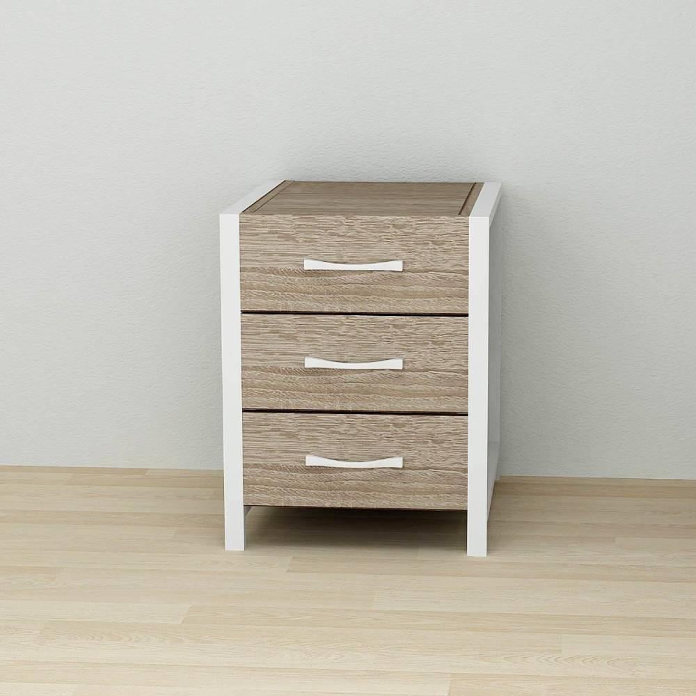 Тумба универсальная Ferrum-decor Вивьен 3 ДСП 16 мм 50x41x40 см Белый/Дуб Сонома Трюфель (FRD-104194) Тумба универсальная Ferrum-decor Вивьен 3 ДСП 16 мм 50x41x40 см Белый/Дуб Сонома Трюфель (FRD-104194)