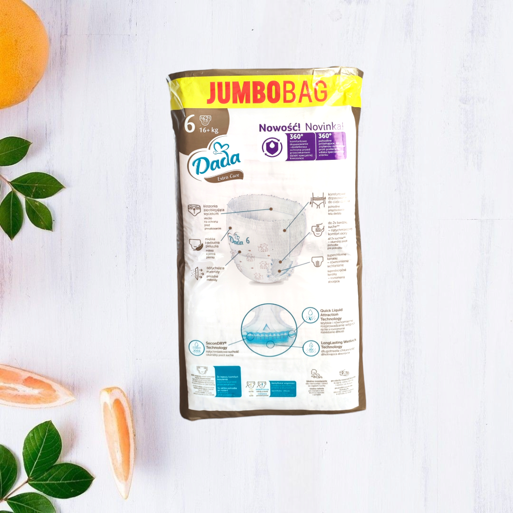 Підгузки-трусики Dada Extra Care Jumbobag 6 16+кг 62 шт. (160140-1) - фото 2