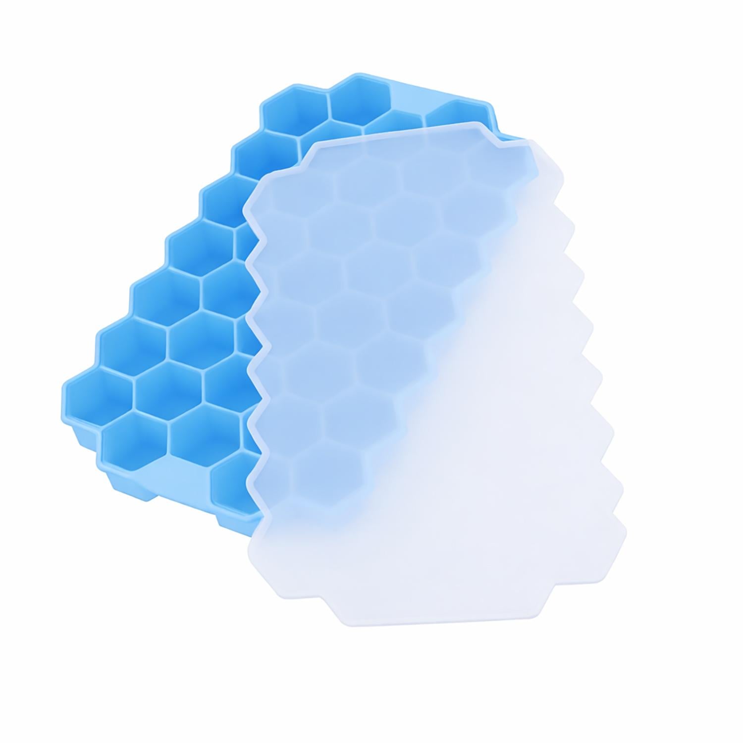 Форма силіконова для приготування льоду з кришкою у вигляді сот Блакитний (88290)