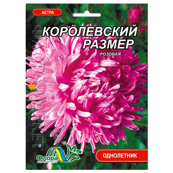 Семена Астра Королевский размер пионообразная Розовый 0,3 г (27329)