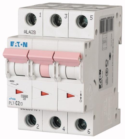 Автоматический выключатель Eaton трехполюсный PL7-C2/3 (263404)