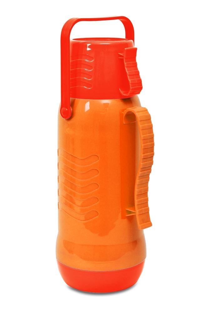 Термос зі скляною колбою та ручкою 2,0 л Жовтогарячий-червоний (30307)