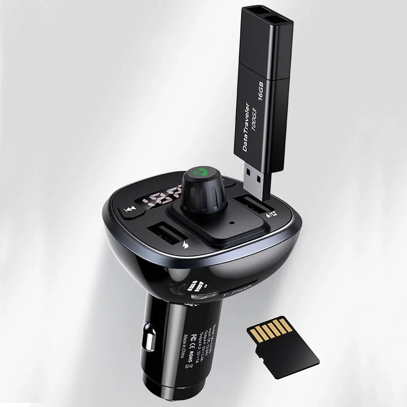 ФМ модулятор USAMS C21 US-CC115 with Bluetooth FM Transmitter 2USB 3.4A Black - фото 2