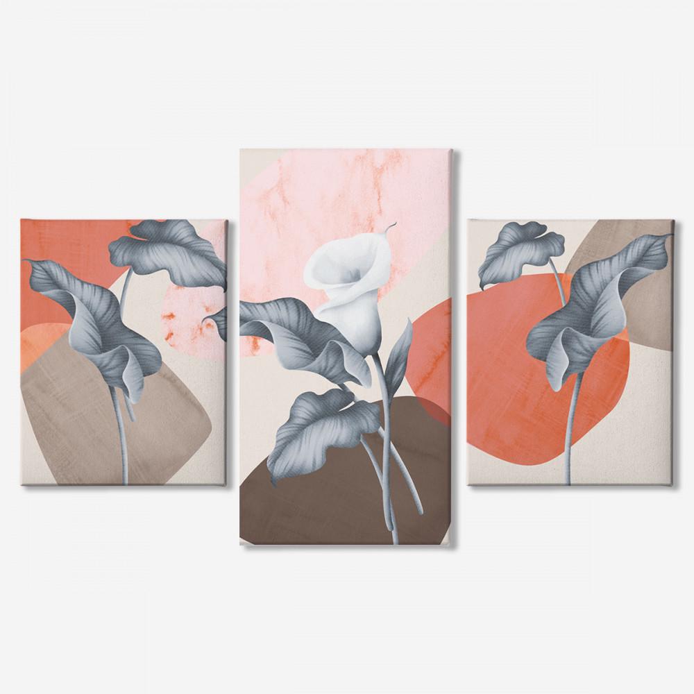 Модульная картина из трех частей Malevich Store Нежный цветок 96x60 см (MK322007)