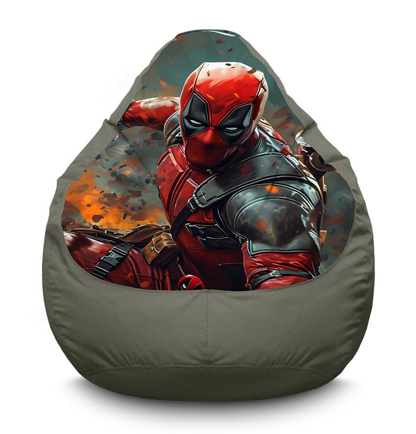 Кресло-мешок iPuff Art Deadpool Marvel оксфорд XXL 90х125 см Серый (113893-1)