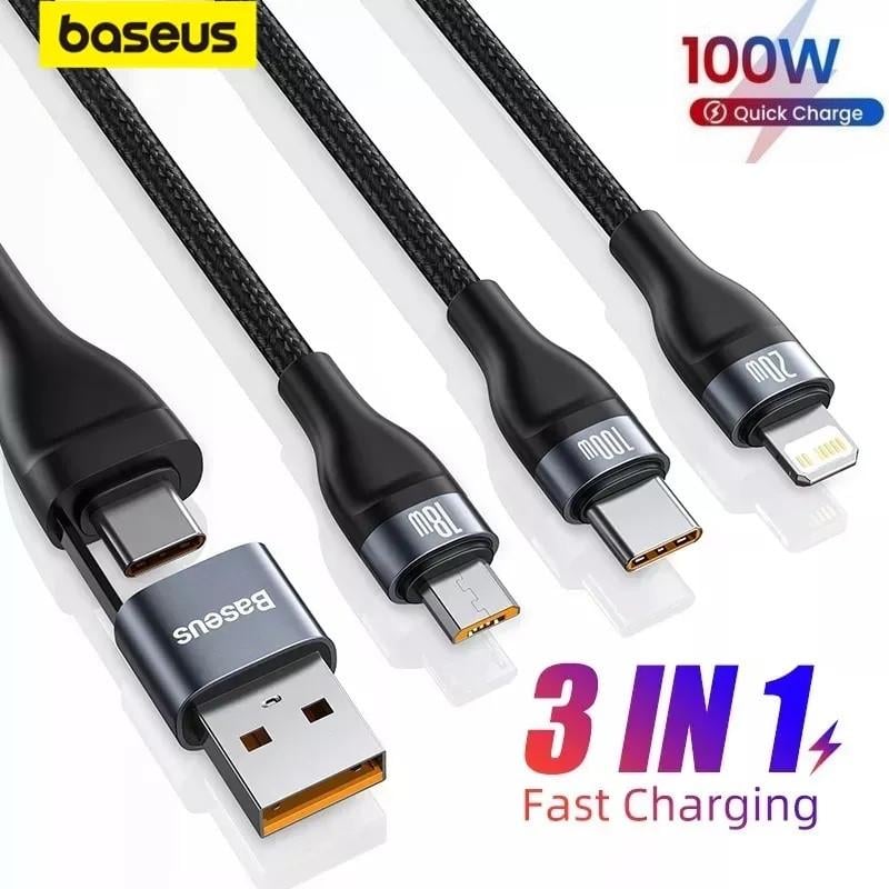 Кабель Baseus 100w Type-C/Lightning/microUSB USB/Type-C 1,2 м (25397418) - фото 11 Кабель Baseus 100w Type-C/Lightning/microUSB USB/Type-C 1,2 м (25397418) - фото 11