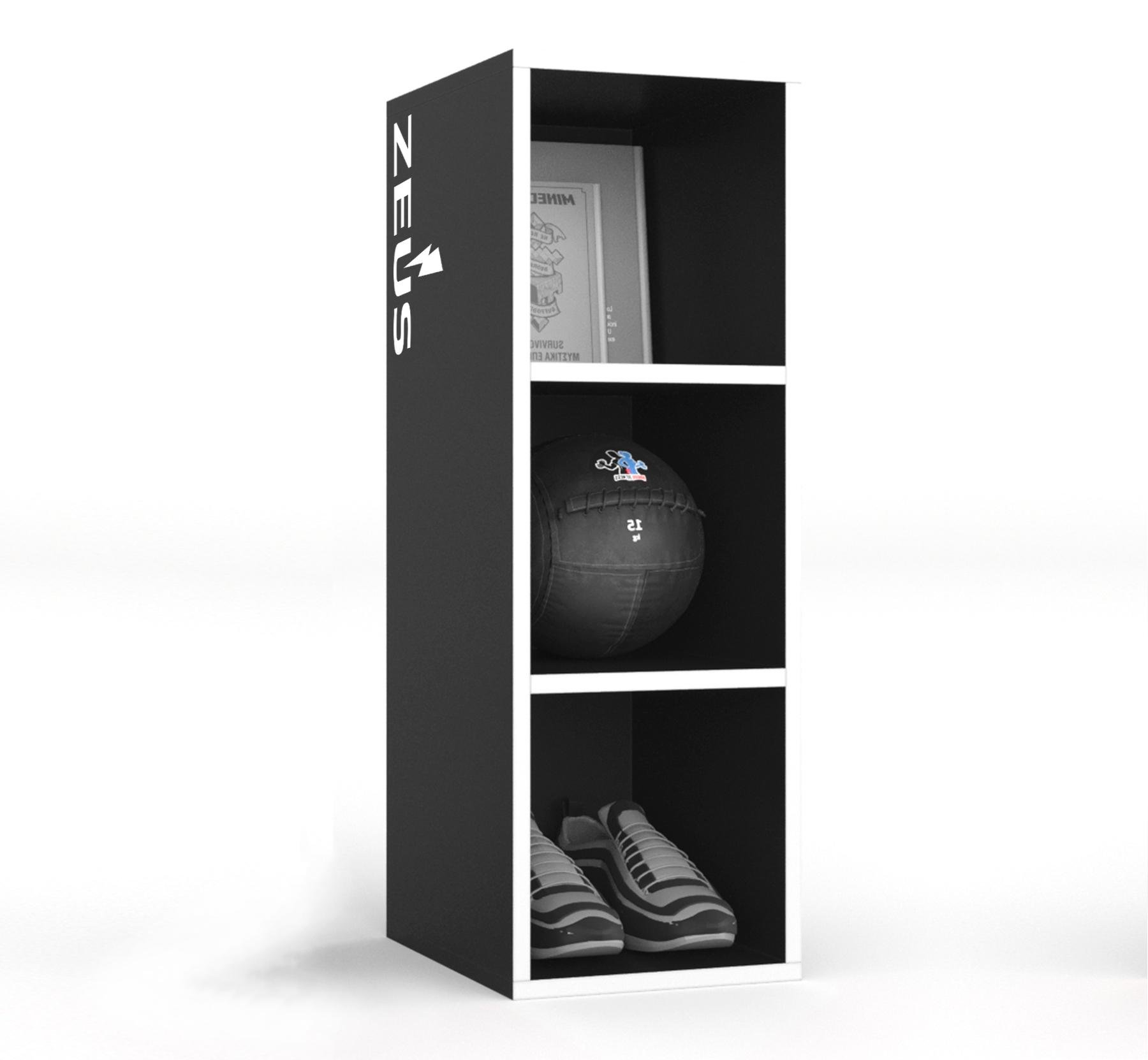 Стеллаж открытый Zeus Q'Drat-1 ЛДСП Черный/Белый (QD-1BW)