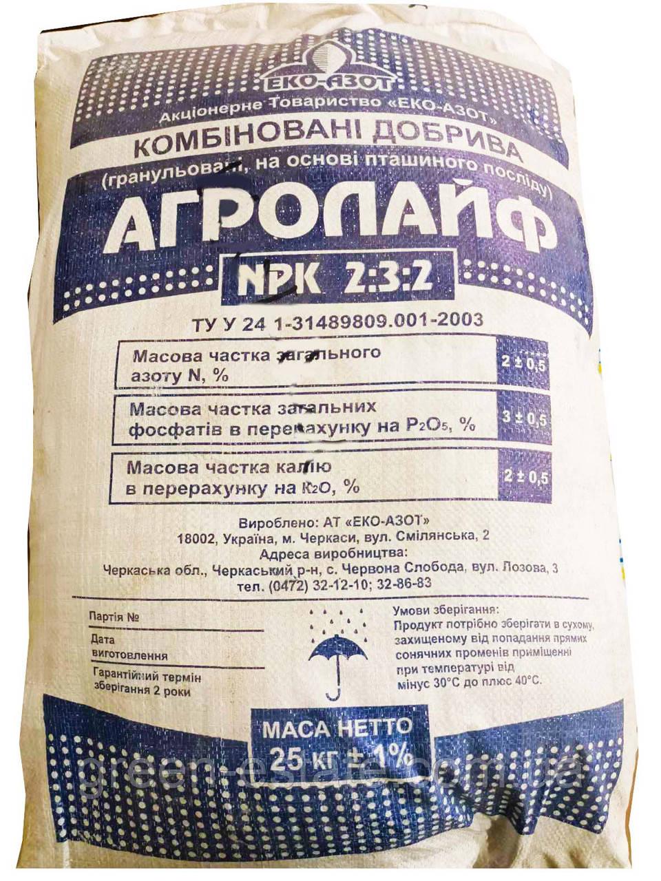 Удобрение не гранулированное Агролайф 2:3:2 25 кг (1509889989)