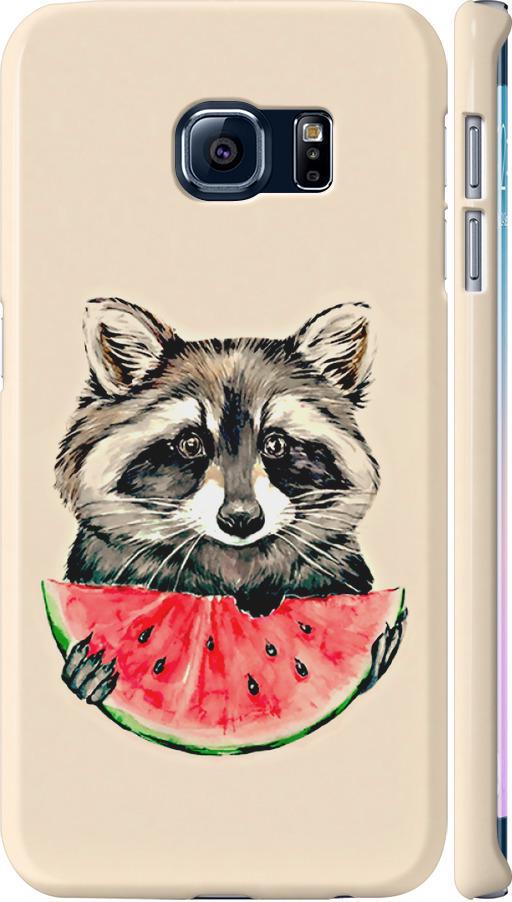 Чехол на Samsung Galaxy S6 Edge G925F Енотик с арбузом (4605m-83-42517)