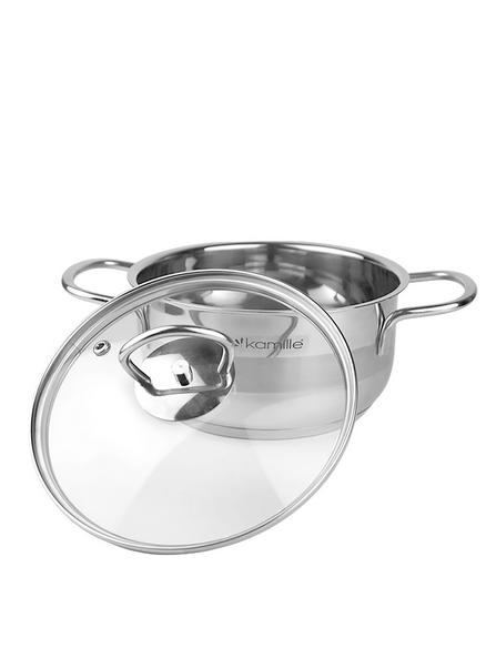 Каструля з кришкою Kamille з нержавіючої сталі для індукційної та газової плити 5,5 л (5415) - фото 4 Каструля з кришкою Kamille з нержавіючої сталі для індукційної та газової плити 5,5 л (5415) - фото 4